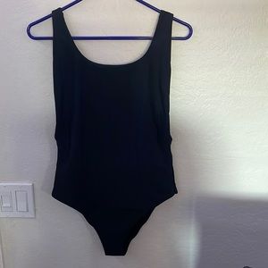 Aerie Super Scoop one piece black bathing suit
